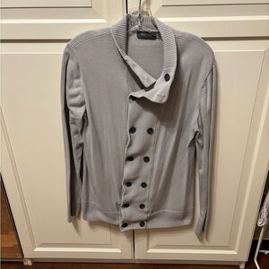 RW&CO. Light Gray Ribbed Knit Cardigan